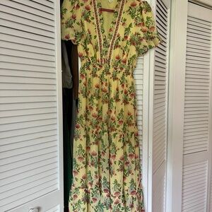 Max Studio Pink and Red Floral Maxi Sundress